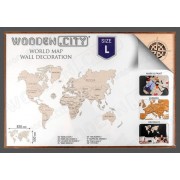 Деревянный конструктор «Карта мира размер »L« 830мм*550мм»