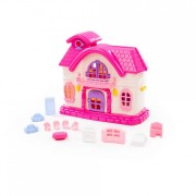 Кукольный домик «Сказка» с набором мебели (12 элементов) (в пакете)