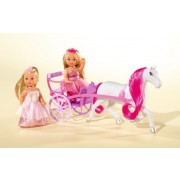 Simba 10 5736646 Две куклы Эви-принцессы + лошадь с каретой, 12 см и 25 см